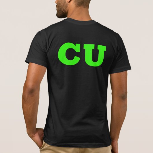 Hallo Zie je aangepaste typografie Bright Green Fu T-shirt (Achterkant)