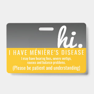 hallo ziekte van Menieres geduld pvc badge