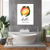 Hallo Zoete wangen perzik badkamer kunst Poster