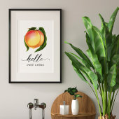 Hallo Zoete wangen perzik badkamer kunst Poster