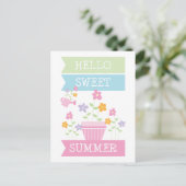 Hallo Zoete zomer leuke bloemen Briefkaart (Staand voorkant)