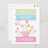 Hallo Zoete zomer leuke bloemen Briefkaart (Voorkant / Achterkant)