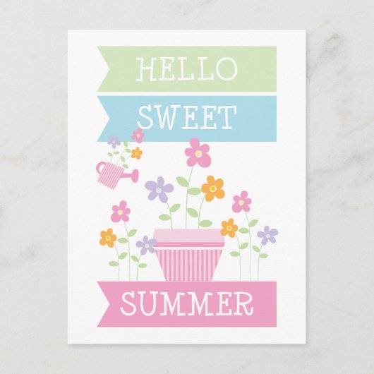 Hallo Zoete zomer leuke bloemen Briefkaart (Voorkant)