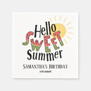 Hallo Zoete Zomer Zwembad Feestje Servet
