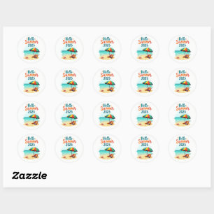 Hallo Zomer 2025 🏖️ Beach Scene Sticker