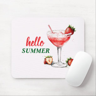 Hallo Zomer Aardbeien Cocktail Muismat