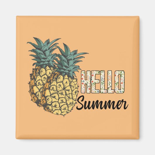 Hallo Zomer ananas Magneet (Voorkant)