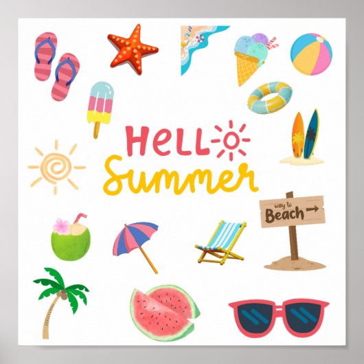Hallo Zomer – Bright & Cheerful Wall Poster (Voorkant)