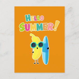 Hallo Zomer! Cool Banaan Grappige Vakantie Briefkaart