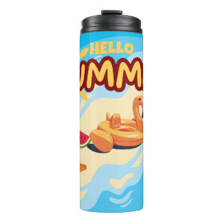 Hallo Zomer Flamingo Thermokop Thermosbeker