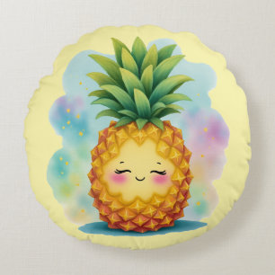 Hallo Zomer Gelukkige Ananas Ronde Kussen