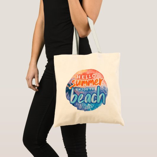 Hallo Zomer Geniet van het strand Tote Bag (Voorkant (product))