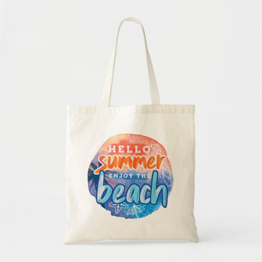 Hallo Zomer Geniet van het strand Tote Bag (Voorkant)