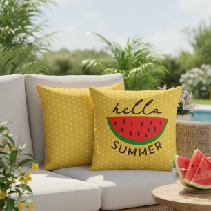 Hallo Zomer Grote Gele Buitenkussen