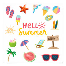 Hallo Zomer – Helder & Opgewekt Muurposter