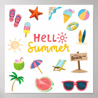 Hallo Zomer – Helder & Opgewekt Muurposter Poster