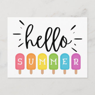 Hallo Zomer-Ijs-Ijslolly Briefkaart