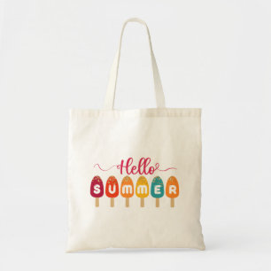 Hallo zomer Kleurrijk ijsje Tote Bag