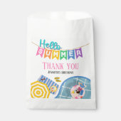 Hallo Zomer Kleurrijke Banner Pool Party Dank u Bedankzakje (Voorkant)