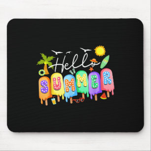Hallo Zomer Koele Kleurrijke Popsicle Grafisch Zom Muismat