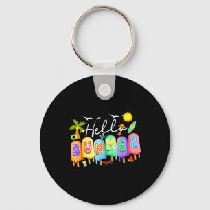 Hallo Zomer Koele Kleurrijke Popsicle Grafisch Zom Sleutelhanger