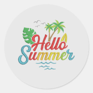 Hallo Zomer met stijl en enthousiasme Ronde Sticker