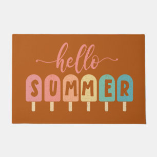 Hallo Zomer Pastel Regenboog Popsicles Koeler Deurmat