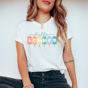 Hallo Zomer Popsicle Kleurrijk T-shirt