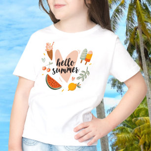 Hallo Zomer Quote Kleurrijk Grappig Grafisch Kids T-shirt