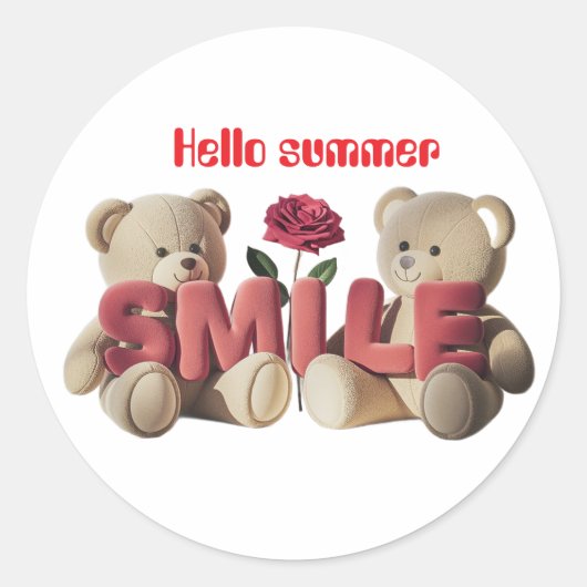 Hallo zomer ronde sticker (Voorkant)