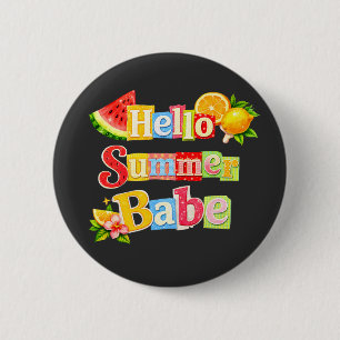 Hallo zomer schatje ronde button 5,7 cm