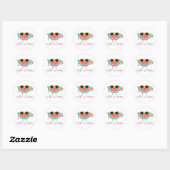 Hallo Zomer Schattigee Watermeloen in Schaduwen Fe Ronde Sticker (Vel)