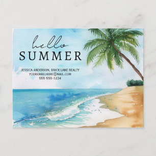 Hallo Zomer Strand Contactgegevens Onroerend goed Briefkaart