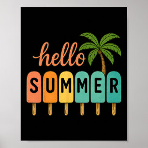 Hallo Zomer Strand Vakantie Ijsje Ijslolly Gif Poster
