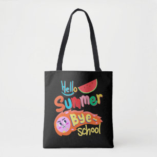 Hallo Zomer Vaarwel School Boodschappentas Kunst Draagtas