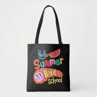 Hallo Zomer Vaarwel School Boodschappentas Kunst Draagtas
