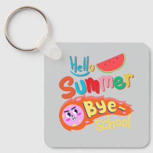 Hallo Zomer Vaarwel School Kunst Sleutelhanger