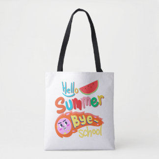 Hallo Zomer Vaarwel School Tote Tas Kunst
