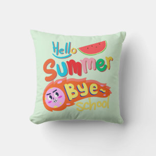Hallo Zomer Vaarwel School Worp Kussen