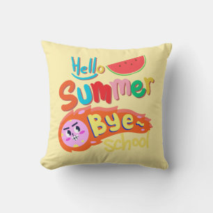 Hallo Zomer Vaarwel School Worp Kussen