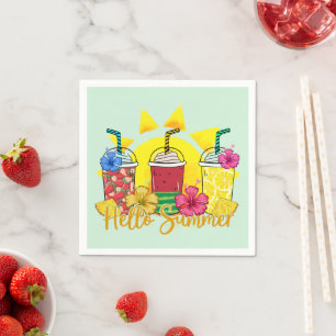 Hallo Zomer   Verfrissende Tropische Fruit Smoothi Servet