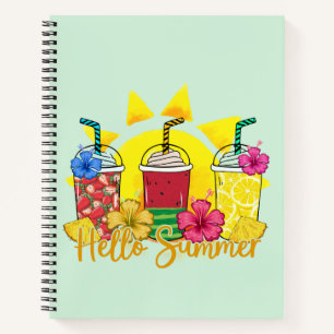 Hallo zomer Verfrissende tropische fruitsmoothie Notitieboek