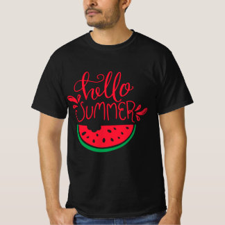 Hallo Zomer Watermeloen Slice Design T-shirt
