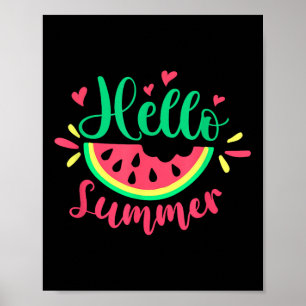 Hallo Zomer Watermeloen Zomervakantie Poster