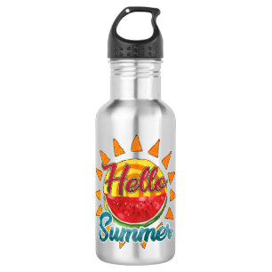 Hallo zomer Waterverf Watermeloen & Levendige Zo Waterfles