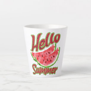 Hallo zomer Waterverf Watermelon Design Latte Mok