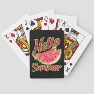 Hallo zomer Waterverf Watermelon Design Pokerkaarten