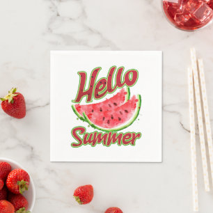 Hallo zomer   Waterverf Watermelon Design Servet