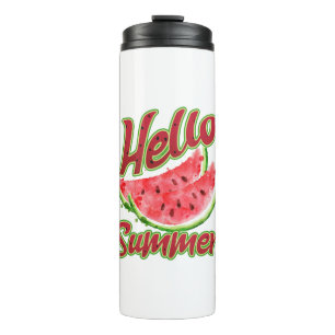 Hallo zomer Waterverf Watermelon Design Thermosbeker