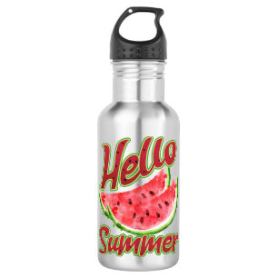 Hallo zomer   Waterverf Watermelon Design Waterfles